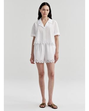 A.L.C. Gigi Embroidered Cotton Short - White