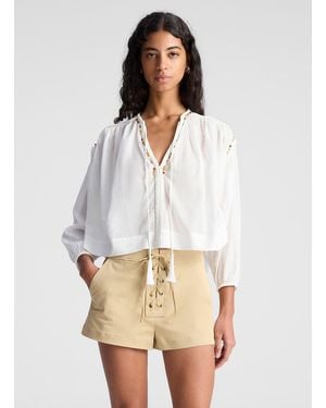 A.L.C. Jodie Embellished Cotton Top - White