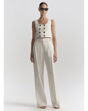 A.L.C. Winston Linen Pinstripe Pant - White