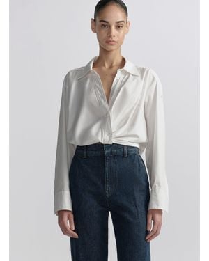 A.L.C. Leo Cropped Cotton Shirt - Gray