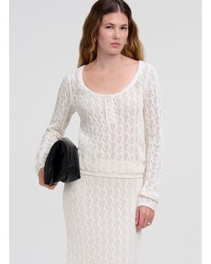 A.L.C. Estelle Silk Cotton Knit Top - White