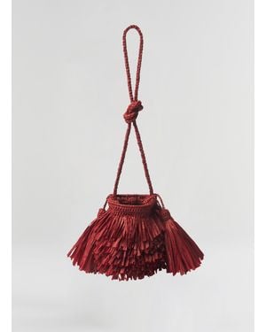 A.L.C. Sasha Raffia Bucket Bag - Red