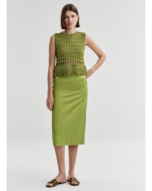 A.L.C. Phoebe Satin Midi Skirt - Green