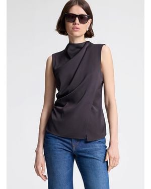 A.L.C. Amira Ruched Sleeveless Top - Blue