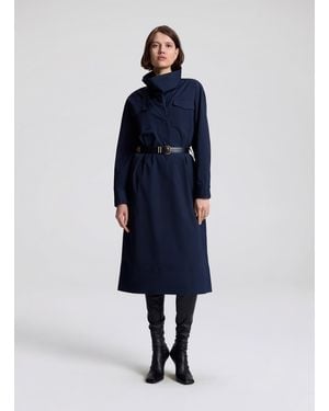 A.L.C. Wells Stretch Cotton Midi Dress - Blue