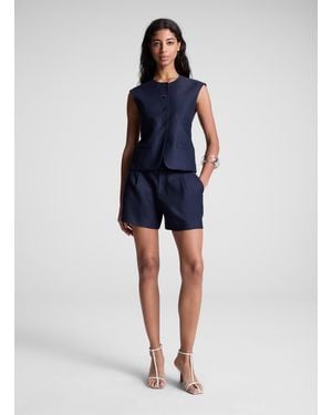 A.L.C. Charles Cotton Tailored Short - Blue