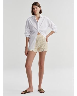 A.L.C. Ula Cotton Crochet Knit Short - White