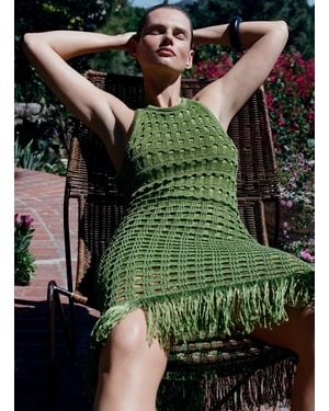 A.L.C. Leilani Crochet Fringe Midi Dress - Green