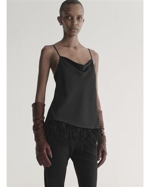 A.L.C. Eliza Feather Trimmed Camisole Top - Gray