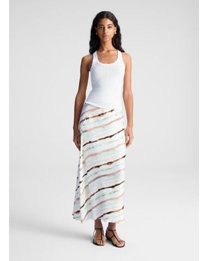 A.L.C. Rita Striped Midi Skirt - White