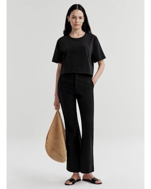 A.L.C. Cropped Sophie Linen Pant - Black