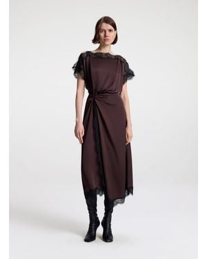 A.L.C. Luna Satin And Lace Midi Dress - White