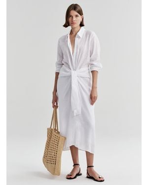 A.L.C. Mila Linen Midi Shirtdress - White