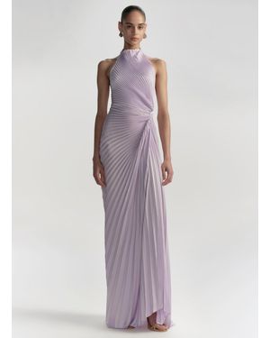 A.L.C. Romy Pleated Satin Gown - Purple