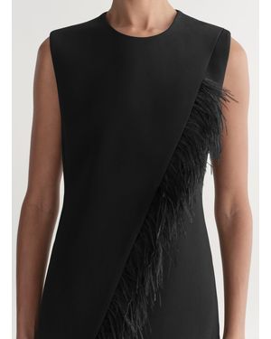 A.L.C. Beck Feather Trimmed Mini Dress - Black