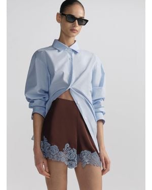 A.L.C. Pipa Satin And Lace Short - Blue