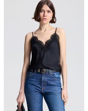 A.L.C. Presley Satin And Lace Camisole Top - Blue