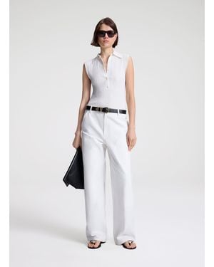 A.L.C. Rae Wide Leg Canvas Pant - White
