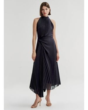A.L.C. Simona Pleated Midi Dress - Blue