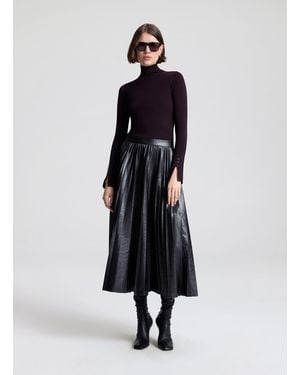 A.L.C. Etta Vegan Leather Midi Skirt - White