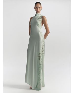 A.L.C. Josephine Satin And Lace Maxi Dress - White