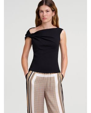 A.L.C. Cece Off-shoulder Tee - Blue