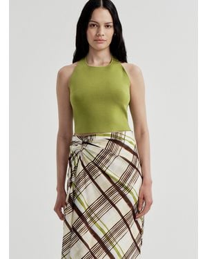 A.L.C. Riley Compact Knit Halter Top - Green