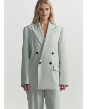A.L.C. Calla Oversized Tailored Linen Jacket - Gray