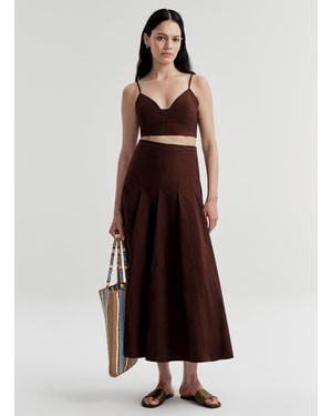 A.L.C. Tali Stretch Cotton Midi Skirt - Multicolor