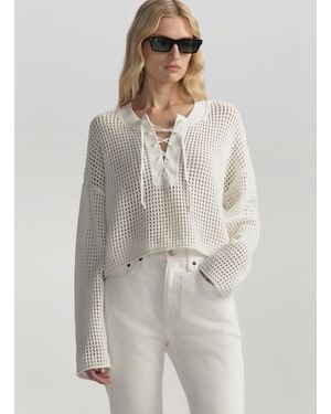A.L.C. Dana Cotton Pointelle Sweater - White