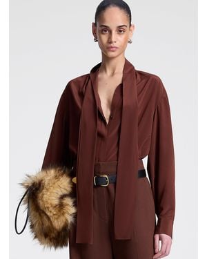 A.L.C. Vivi Silk Top - Brown