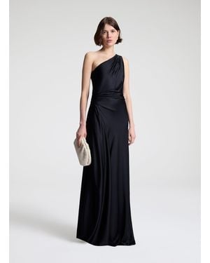 A.L.C. Aster Satin One Shoulder Gown - White