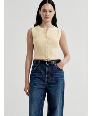 A.L.C. Lottie Fine Cotton Cropped Top - Blue