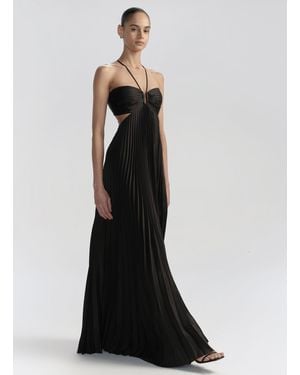 A.L.C. Moira Satin Pleated Maxi Dress - Blue