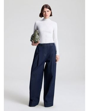 A.L.C. The 213 Wide Leg Denim Pant - Blue