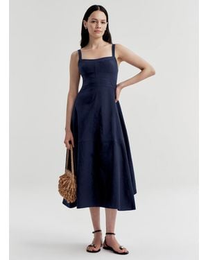 A.L.C. Harlow Linen Midi Dress - White