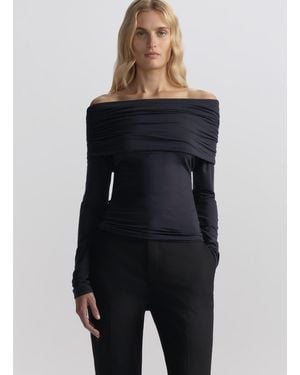 A.L.C. Adeline Off Shoulder Knit Top - Black