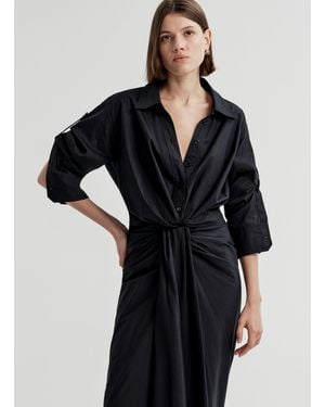 A.L.C. Leo Cropped Cotton Shirt - Black