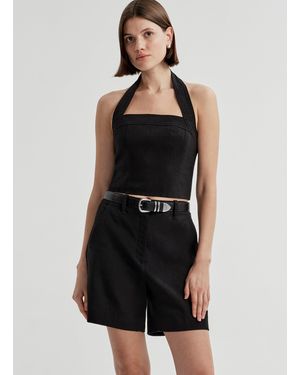 A.L.C. Lori Linen Halter Top - Black