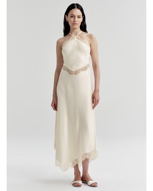 A.L.C. Lucia Satin And Lace Midi Dress - White