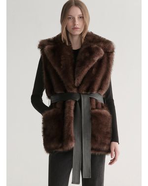 A.L.C. Devon Faux Fur Vest - Black