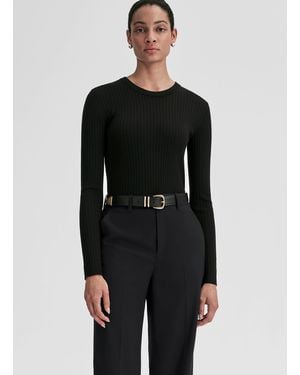 A.L.C. Kyle Ribbed Merino Top - Black