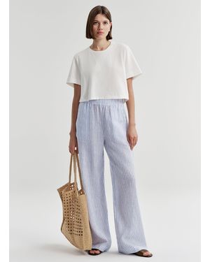 A.L.C. Tyler Striped Linen Pant - White