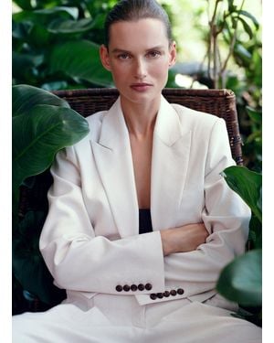 A.L.C. Cam Cropped Linen Jacket - White