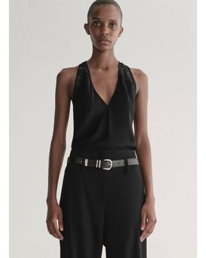 A.L.C. Wes Satin And Lace Top - Black