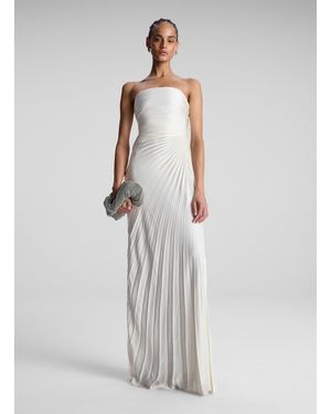 A.L.C. Moira Satin Pleated Maxi Dress in Blue | Lyst
