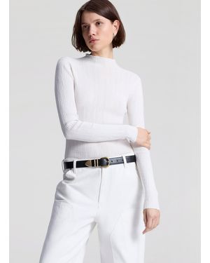 A.L.C. Hugh Fine Cotton Knit Top - White