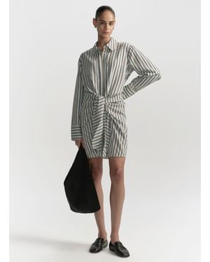 A.L.C. Mia Striped Mini Shirtdress - White