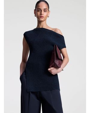 A.L.C. Millie Knit Asymmetrical Top - Blue