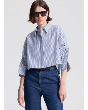 A.L.C. Maude Cropped Cotton Shirt - Blue